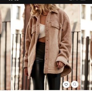 12th tribe Tan Suede Sherpa jacket. Brand new. Never been worn. Tags still on